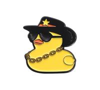 Bonito broche de metal con forma de patito distintivo de pato con cierre de seguridad, elegante broche para un uso seguro, accesorios para mujer, One Size, como se describe