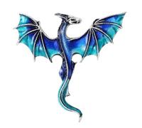 Bonito broche esmaltado con detalle de dragón, construcción de aleación, accesorio de moda para uso diario, unisex, regalo de solapa, joyería vintage para mujer, talla única, como se describe