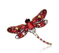 Bonito broche grande de libélula de rinrinrinurés, ramillete grande de aleación, pin de libélula de la suerte, regalo para los amantes de los animales, Metal, cristal