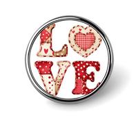 Bonito broche redondo de estilo de retazos de San Valentín para hombres y mujeres, insignia, collar, vestido, chaqueta, mochila, accesorios