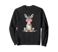 Bonito burro con gafas de sol en forma de corazón Sudadera