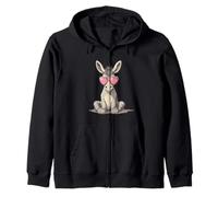 Bonito burro con gafas de sol en forma de corazón Sudadera con Capucha