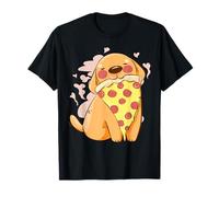 Bonito Cachorro con Deliciosa Pizza de Queso para niños y Mujeres Camiseta