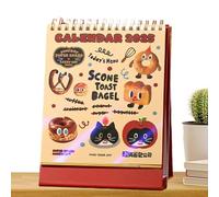 Bonito calendario 2024-2025 para niños, calendario de escritorio 2025 lindo | Vista Print Pan Design Calendario de escritorio 2025 | Calendario de escritorio de pie 2024-2025, planificador académico