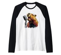 Bonito Capibara Cantante para niños y niñas de Karaoke Camiseta Manga Raglan