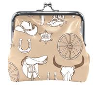 Bonito cartera para hombres y mujeres, con cierre de beso de piel, lindo animales de granja, color café, cartera pequeño, Cute Farm Animals Brown, UNITALLA, Classic, Cute Farm Animals Brown, UNITALLA