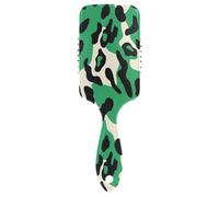 Bonito cepillo para cabello rizado con estampado de leopardo y estampado de esmeralda, cepillo masajeador de cuero cabelludo para pérdida de cabello con mango ergonómico antiencrespamiento para