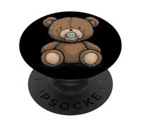 Bonito Chupete de bebé con Oso de Peluche para niños y niñas PopSockets PopGrip Adhesivo