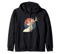 Bonito Ciervo Albino Busca Amantes de los Animales del Bosque Sudadera con Capucha