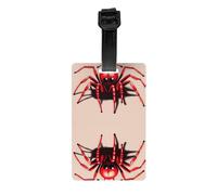 Bonito colgador de etiquetas de equipaje de araña roja que protege la privacidad y es imprescindible para viajes y es duradero