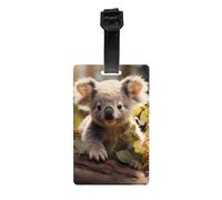 Bonito colgador de etiquetas de equipaje para plantas de koala que protege la privacidad y es imprescindible para viajes y es duradero