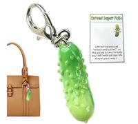 Bonito colgante de bolsa - Colgante de pepino positivo, dije de bolsa de pepinillo, dije positivo para bolso, llavero de apoyo emocional para bolsa, llave de coche, llavero pequeño