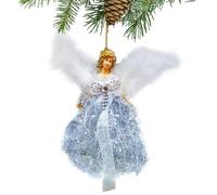 Bonito colgante de muñeca de hadas con forma de árbol de hadas, colgante de ángel de Navidad de ABS, punta de árbol con alas, ángel para decoración, decoración de árbol de niña