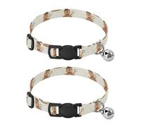 Bonito collar de campana de marmota de dibujos animados para perros pequeños, paquete de 2 collares ajustables de 10.6 a 17.1 pulgadas
