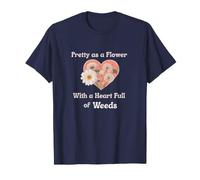 Bonito como un corazón de Flores Lleno de Malas Hierbas gráfico Divertido Camiseta