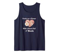 Bonito como un corazón de Flores Lleno de Malas Hierbas gráfico Divertido Camiseta sin Mangas