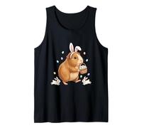 Bonito Conejo de Pascua con Huevos caprichoso Arte de Conejillo de Indias Camiseta sin Mangas