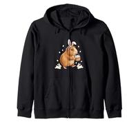 Bonito Conejo de Pascua con Huevos caprichoso Arte de Conejillo de Indias Sudadera con Capucha
