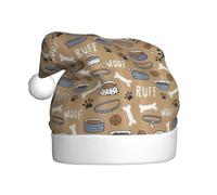 Bonito cuenco de hueso de perro Woof Paw 1 paquete de sombrero de Papá Noel de felpa cómodo sombrero de Navidad para regalos de fiesta de Navidad apto para adultos