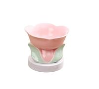 Bonito Cuenco for Gatos Antideslizante con Forma de Flor, alimentador pie Alto for Perros y Cachorros, alimentación, Agua, Plato Elevado, Suministros for Mascotas(Style 2 Pink)