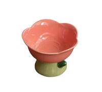 Bonito Cuenco for Gatos Antideslizante con Forma de Flor, alimentador pie Alto for Perros y Cachorros, alimentación, Agua, Plato Elevado, Suministros for Mascotas(Pink Bowl)