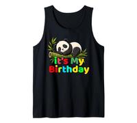 Bonito cumpleaños de Panda para Todos los niños de la Familia Camiseta sin Mangas