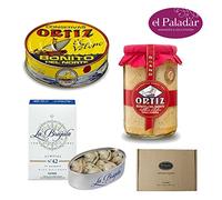 Bonito del Norte en Aceite de Oliva Ortiz Lata 1800, Almejas al Natura 14/16 piezas La Brújula, Bonito del Norte en Aceite de Oliva Tarro Ro-1700 y caja Online El Paladar