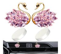 Bonito difusor de aromaterapia para coche, ambientador automotriz con diamantes de imitación, difusor de aroma de dibujos animados con 2 piezas de aroma, bonitos accesorios para el interior del coche