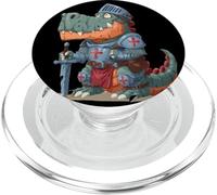 Bonito Dinosaurio en Caballero Busca Amantes de Las Espadas Medievales PopSockets PopGrip para MagSafe