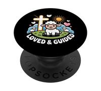 Bonito diseño basado en la fe de cordero cristiano amado y guiado PopSockets PopGrip Adhesivo