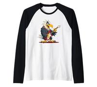 Bonito diseño de águila de Guitarra para Amantes de Las Aves Rapaces Camiseta Manga Raglan