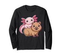 Bonito diseño de ajolote en Capybara Kawaii Friends Manga Larga