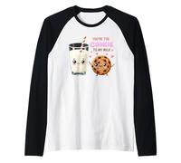 Bonito diseño de Amor de You'Re The Cookie To My Milk Camiseta Manga Raglan