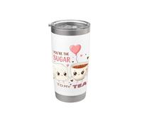 Bonito diseño de amor de You're The Sugar To My Tea Vaso térmico de acero inoxidable de doble pared