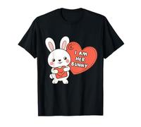 Bonito diseño de Amor sincero con Texto en inglés I Am Her Bunny Camiseta