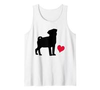 Bonito diseño de Carlino con un corazón para los Amantes de los Perros Camiseta sin Mangas