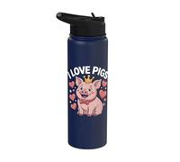 Bonito diseño de cerdo I Love Pigs Adorable Piggy Stainless Steel Insulated Water Bottle