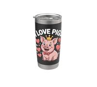 Bonito diseño de cerdo I Love Pigs Adorable Piggy Vaso térmico de acero inoxidable de doble pared
