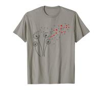 Bonito diseño de corazón de San Valentín para Mujer, diseño Floral de Diente de león Camiseta