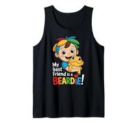 Bonito diseño de dragón barbudo para los amantes de los lagartos Camiseta sin Mangas