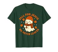 Bonito diseño de Fantasma otoñal de Fall for Jesus He Never Leaves Camiseta