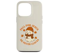 Bonito diseño de Fantasma otoñal de Fall for Jesus He Never Leaves Carcasa para iPhone 13 Pro
