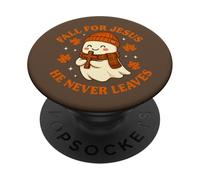 Bonito diseño de Fantasma otoñal de Fall for Jesus He Never Leaves PopSockets PopGrip Adhesivo