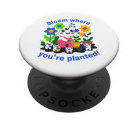 Bonito diseño de Flor de Rana Que florece Donde estás plantado PopSockets PopGrip Adhesivo