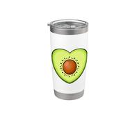 Bonito diseño de frutas kawaii de aguacate en forma de corazón Vaso térmico de acero inoxidable de doble pared