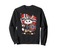 Bonito diseño de Gato Noruego, Guerrero Vikingo, Bandera de Noruega Sudadera
