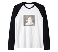 Bonito diseño de Halloween Fantasma Espeluznante Temporada de Halloween Camiseta Manga Raglan