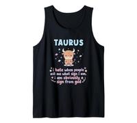 Bonito diseño de Humor de Toro con astrología del zodíaco de Tauro Camiseta sin Mangas