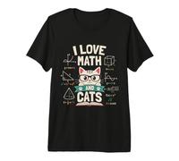 Bonito diseño de I Love Math and Cats Camiseta Premium