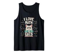 Bonito diseño de I Love Math and Cats Camiseta sin Mangas